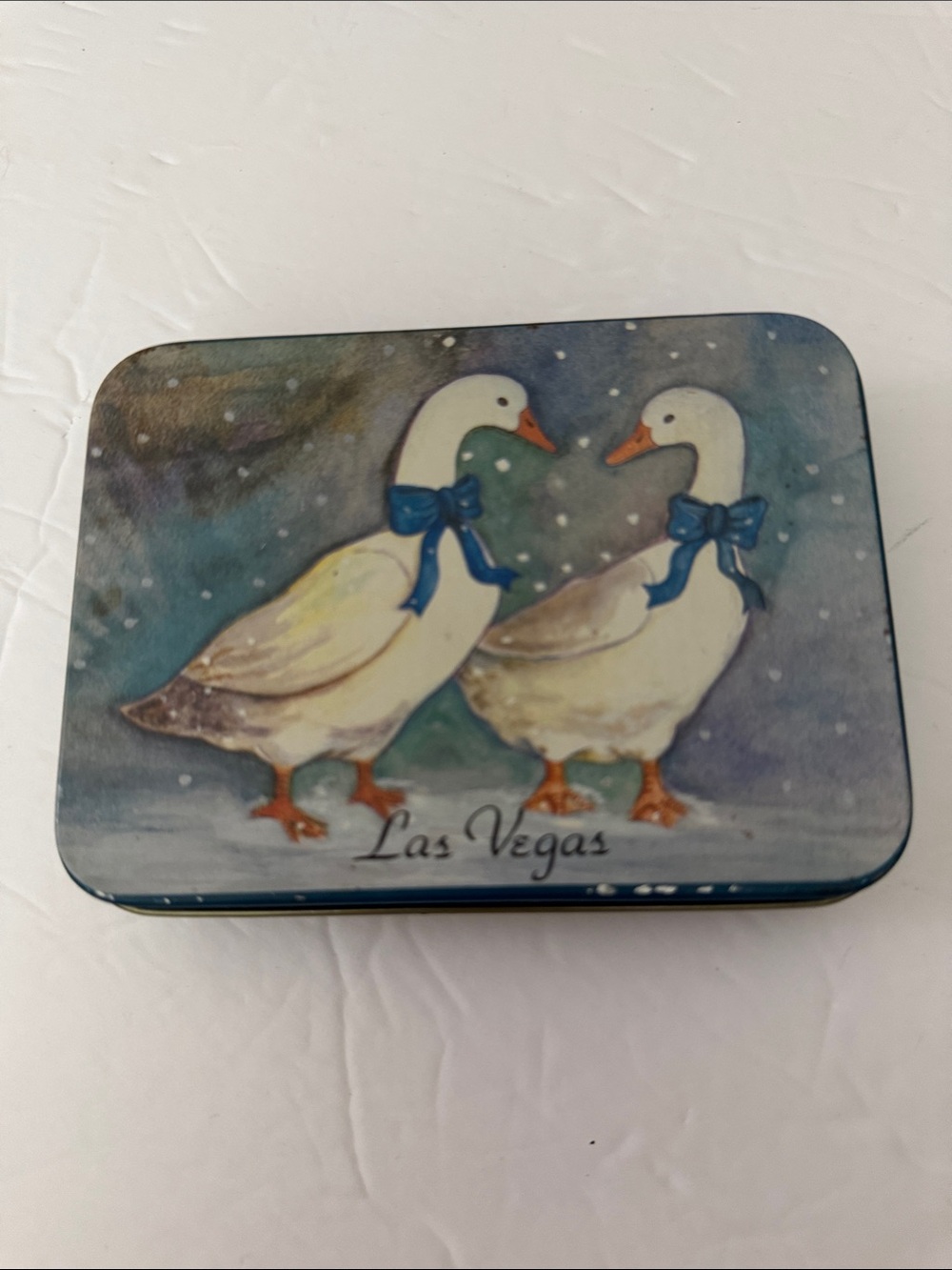 Country Goose Playing Cards in Tin Winter Geese Las Vegas 80’s-90’s Decor
